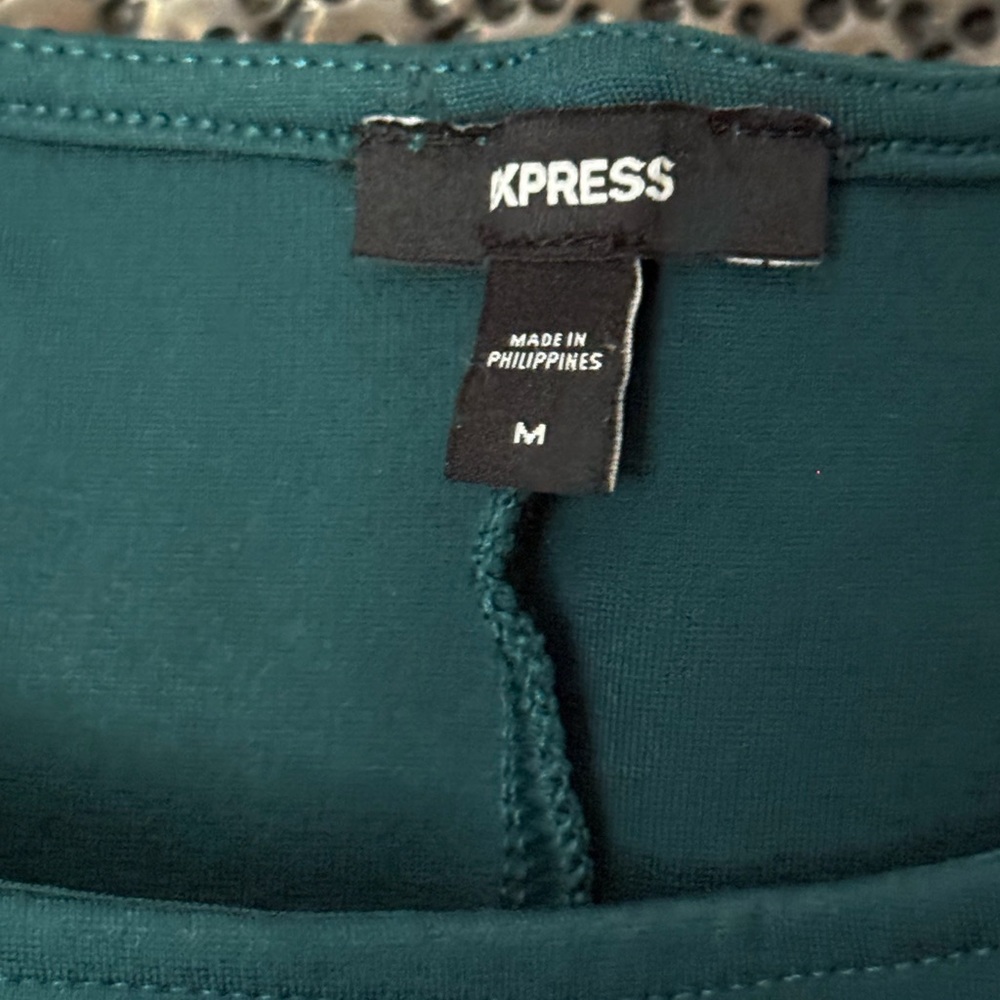 Express Teal Ruffle Blouse - Picture 5 of 5